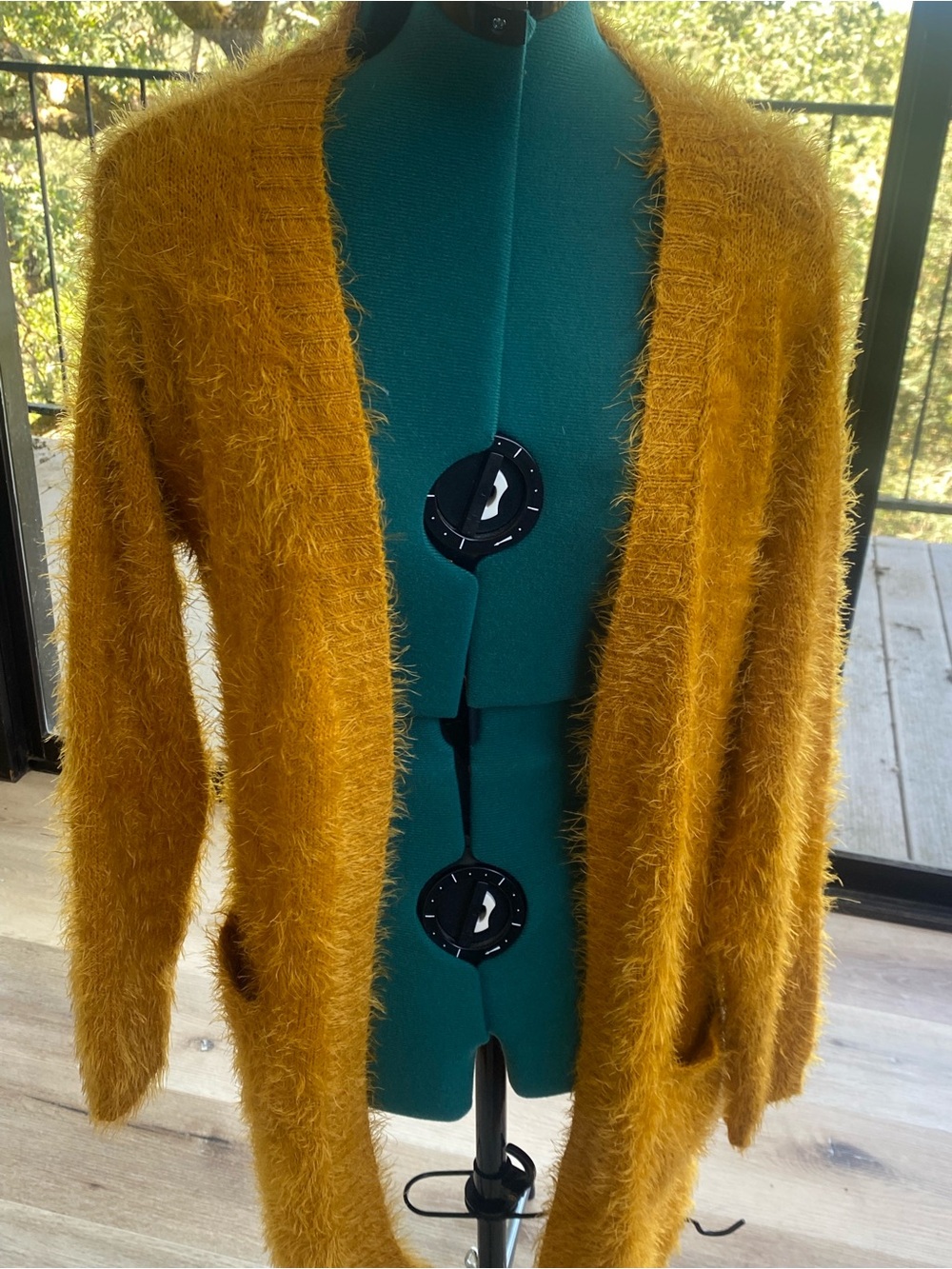 Love Tree Yellow Fuzzy Eyelash Knit Sweater